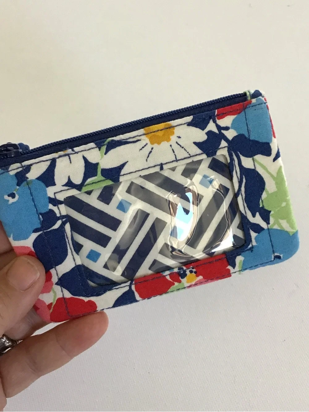 Vera Bradley Multicolor Floral ID Wallet with Key Ring